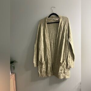 Fat face mohair blend open cardigan soft green long sleeve